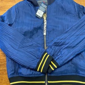 True Religion insignia blue bomber jacket. Size XS. New with tags